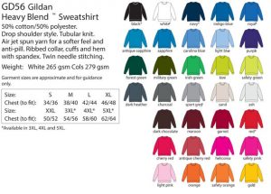 Heavy Blend Sweatshirt Colours