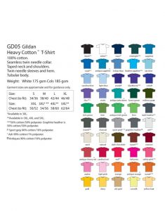 Heavy Cotton T-Shirt Colours